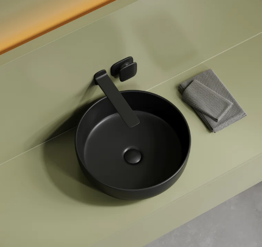 Накладная раковина Ceramicanova Taycan CN12003MB 38 матовая черная, круглая