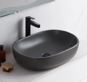 Накладная раковина BelBagno BB1084-H311 60 матовая серая, овальная, фаянс