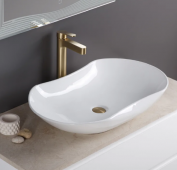 Накладная раковина BelBagno BB1334 67 белая, овальная, фаянс