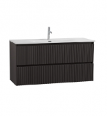 Тумба с раковиной BelBagno Uno 120 подвесная, 2 ящика, матовая темно-серая