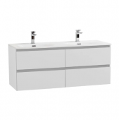 Тумба с раковиной BelBagno Kraft 120 подвесная, bianco opaco, раковина bb-8099-120-2, для двоих