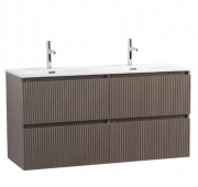 Тумба с раковиной BelBagno Uno 120 подвесная, 4 ящика, матовая бежевая