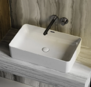 Накладная раковина Ceramicanova Element CN6065 61 глянцевая белая, прямоугольная