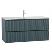 Тумба с раковиной BelBagno Uno 120 подвесная, 2 ящика, матовая голубая