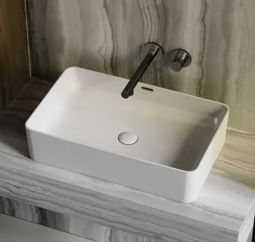 Накладная раковина Ceramicanova Element CN6065 61 глянцевая белая, прямоугольная