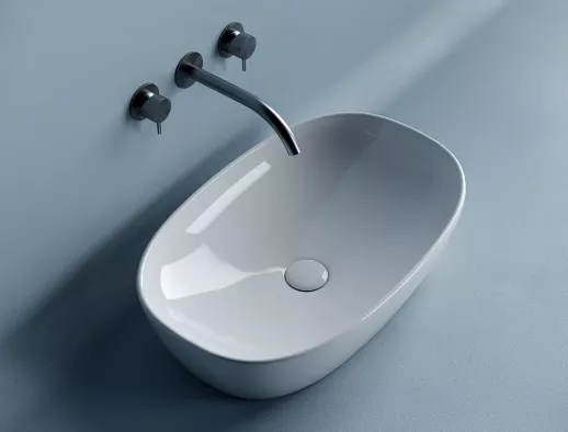 Накладная раковина Ceramicanova Element CN5039 60 глянцевая белая, овальная