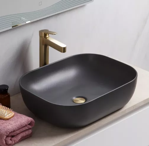 Накладная раковина BelBagno BB1302-H311 50 матовая серая, прямоугольная, фаянс Накладная раковина BelBagno BB1302-H311 50 матовая серая, прямоугольная, фаянс