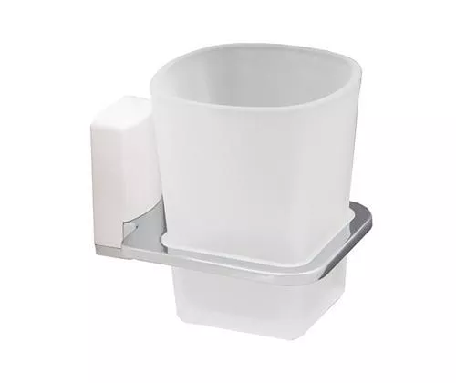 Leine Подстаканник одинарный матовое стекло К-5028 WHITE (ABS- пластк, хром)