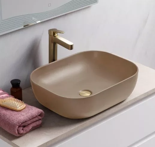 Накладная раковина BelBagno BB1302-H316 50 бежевая, прямоугольная, фаянс Накладная раковина BelBagno BB1302-H316 50 бежевая, прямоугольная, фаянс